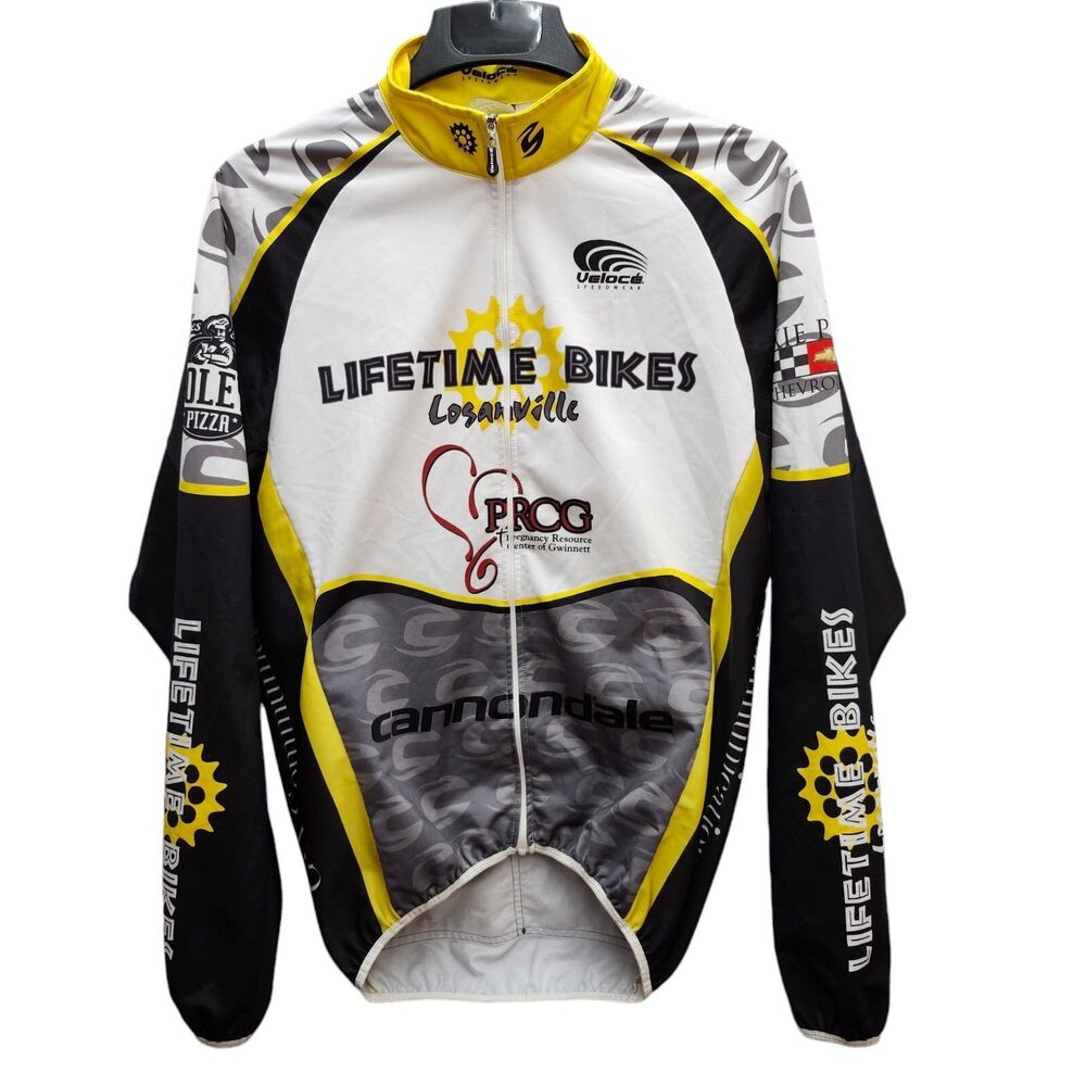 Veloce Speedwear Bicycle Jersey Mens M Lifetime Bikes Loganville Black Yellow